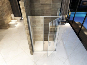 Box doccia in Cristallo 8 mm frameless due lati apertura battente interno ed esterno - Misura: 80 x 130 x195h