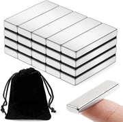 Pacchetto con 20 magneti, forti, grandi, rettangolari, magneti di neodimio piani, extra forti 40 x 10 x 3 mm, adatti per minimagnet, piastre di magnet, armadi cucina, magneti rettangolari per whiteboard per ufficio, piastre di magnet