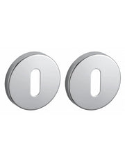 Coppia di rosette tonde Ø 50 mm con foro chiave, cromo lucido – THIRARD