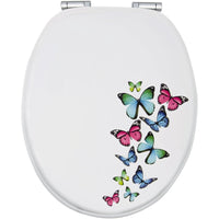 Sitzplatz, sedile copri-wc motivo farfalle, con chiusura rallent