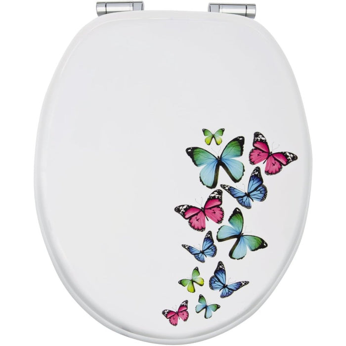 Sitzplatz, sedile copri-wc motivo farfalle, con chiusura rallent