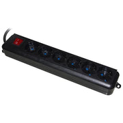 Link LKMP06N Multipresa Elettrica 6 Prese Universali Ita Schuko 10-16A Interruttore Luminoso Cavo 1,5 m 2500W colore Nero