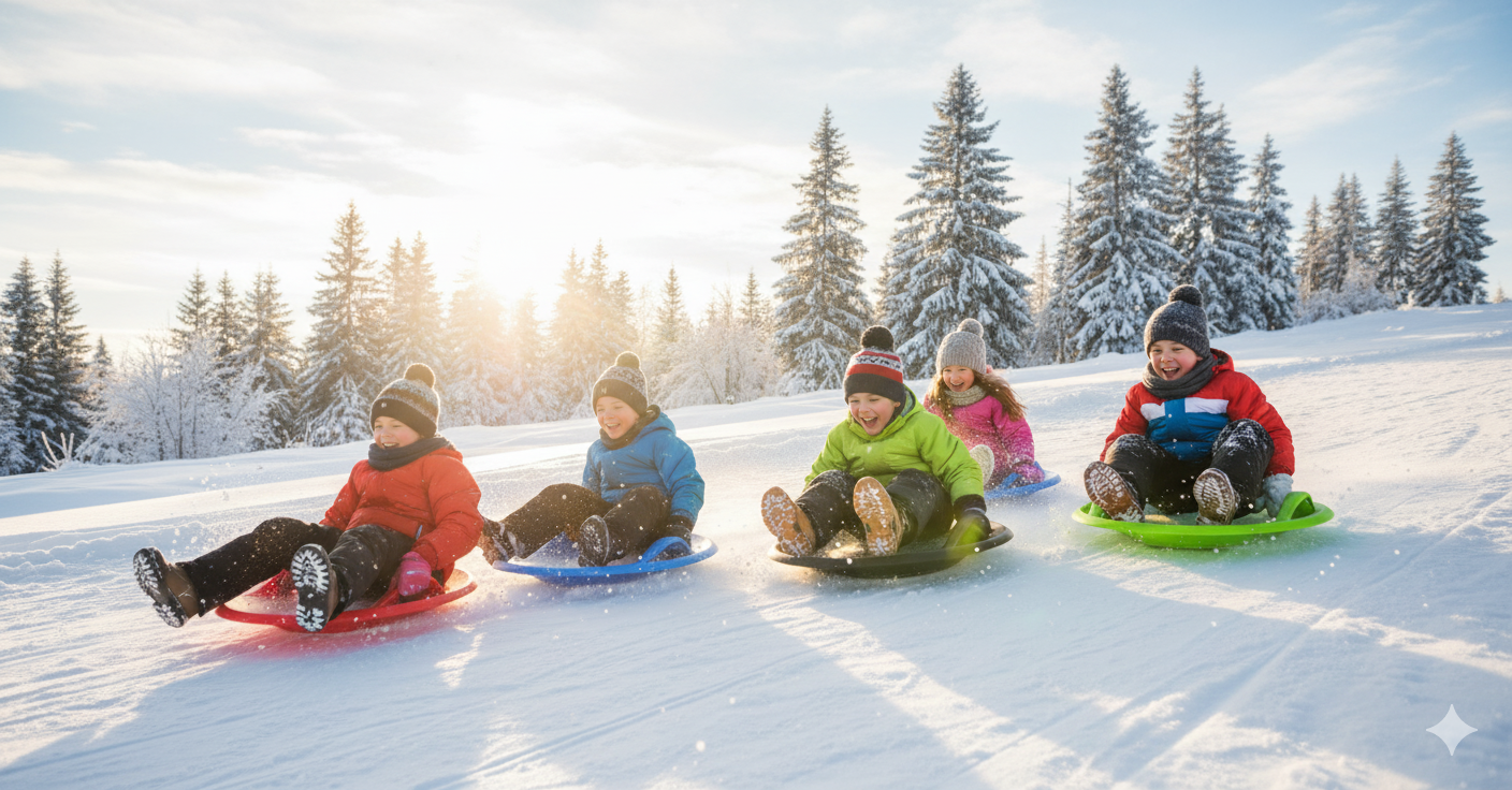 Disco Slittino da Neve 60x60x12 cm 1 Posto Supernova Vari Colori