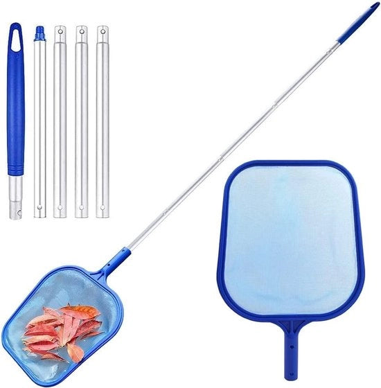 Impianto per il mantenimento del piscina con manico telescopico - Set di rastrellamento per piscina - Set di rastrellamento per laghetto - Manutenzione della piscina - Pulizia delle foglie - Costruzione in altoforno di alta qualità
