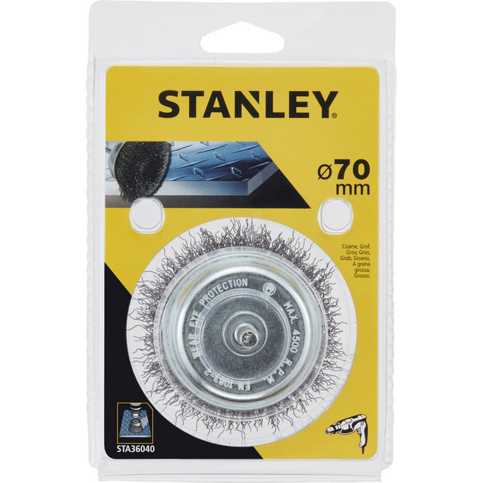 piranha/stanley x36040 spazzola acciaio grosso a tazza diametro 75 cod:ferx.18357