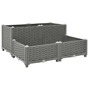 Fioriera rialzata per piante fiori terrazza giardino 80 x 80 x 38 cm polipropilene grigio 02_0039248