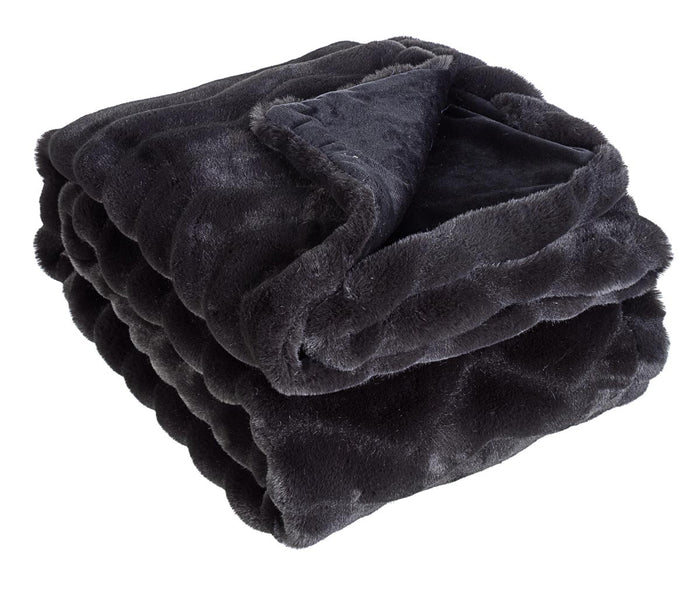 Plaid Coperta Singolo Morbida Calda Tessili da Letto Divano Chantel 120 x 150 cm Colore: Nero