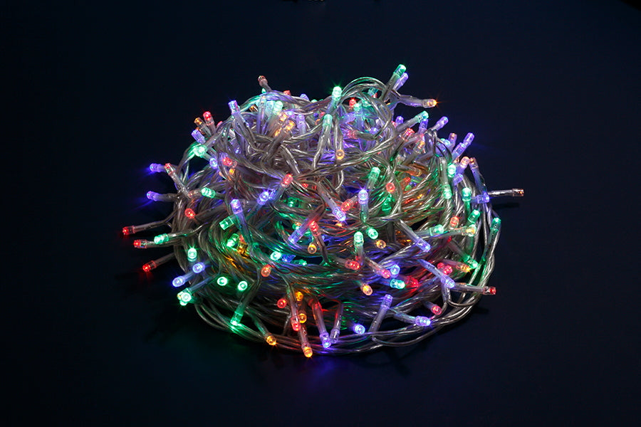 Luci di Natale Led filo Trasparente Luce Calda Fredda da Esterno Interno Albero Numero Led: 500, Temperatura di colore: Multicolor