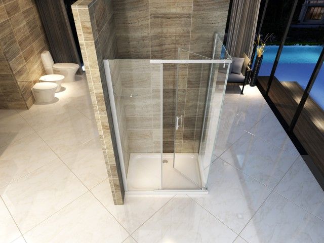 Box doccia in Cristallo 8 mm frameless due lati apertura battente interno ed esterno - Misura: 70 x 80 x195h