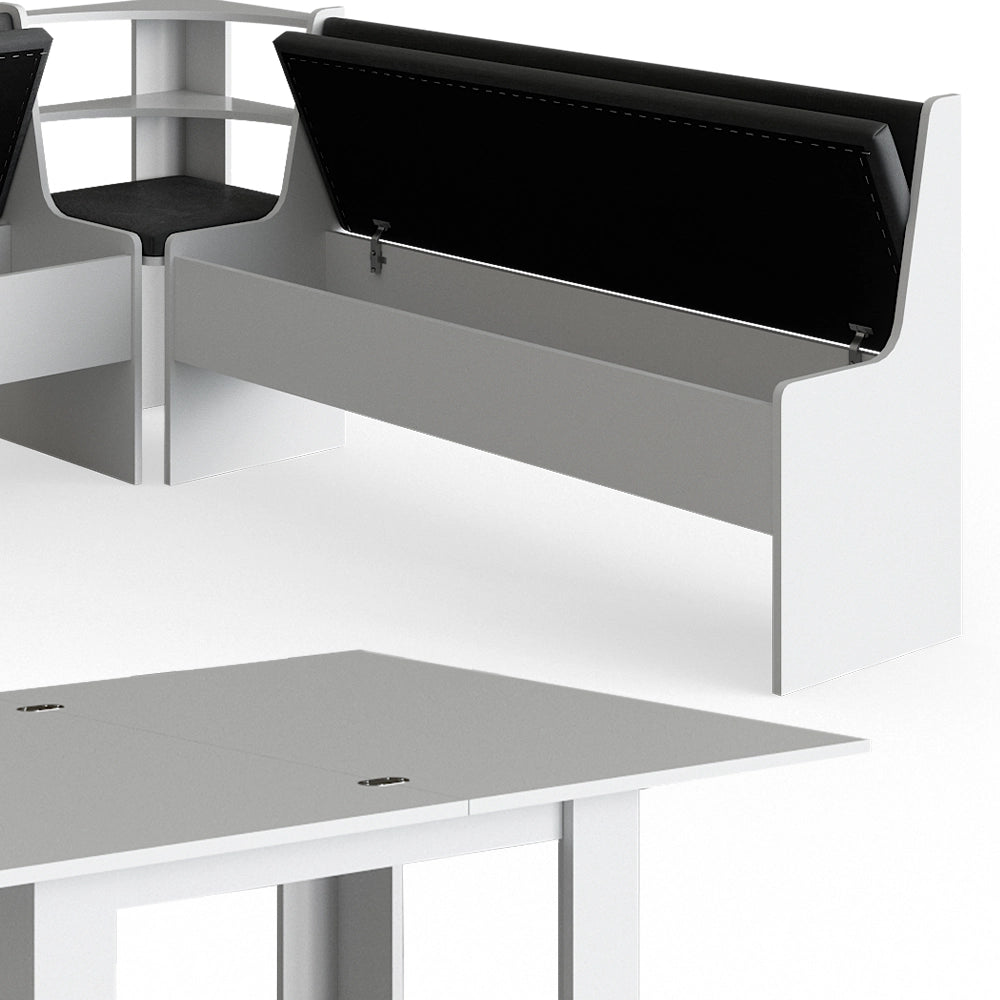 Vicco Gruppo panca ad angolo Bianco 180 x 41.5 cm con tavolo