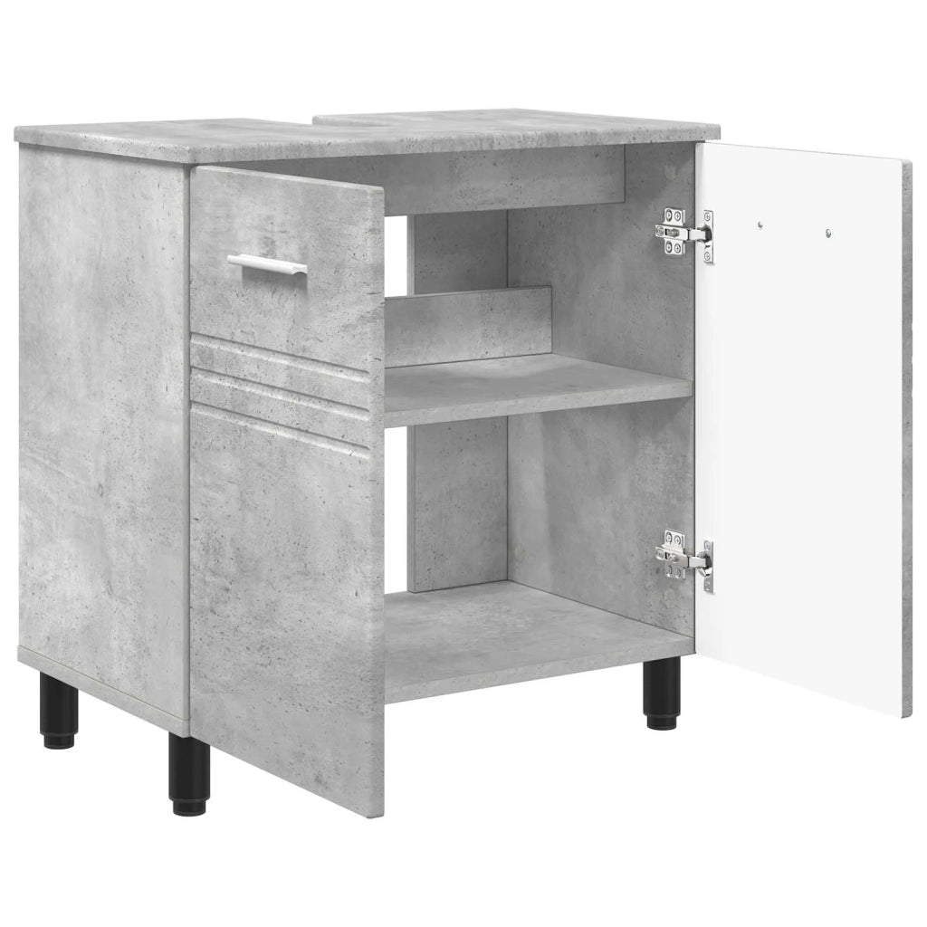 Mobiletto da bagno Grigio Cemento 60 x 35 x 60 cm 889408