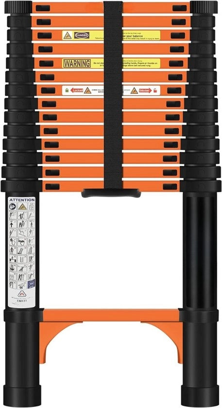 Scala Telescopica - Scala Telescopica a Volo - Altezza di Lavoro - Alluminio - Adatto per Utilizzo Privato e Professionale - Scala Telescopica a Volo - Massima Carico 150 kg