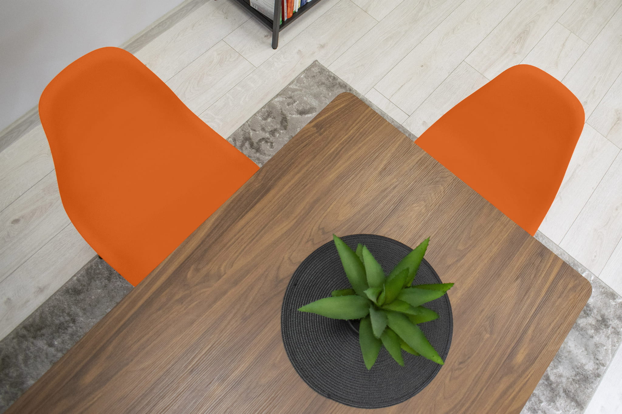 Sedia ergonomica Valora OSAKA con gambe arancioni e nere per sala da pranzo x4