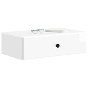 Tavolino da Parete Laterale | Tavolo laterale | Tavolino Bianco Lucido 59 x 34,5 x 17 cm