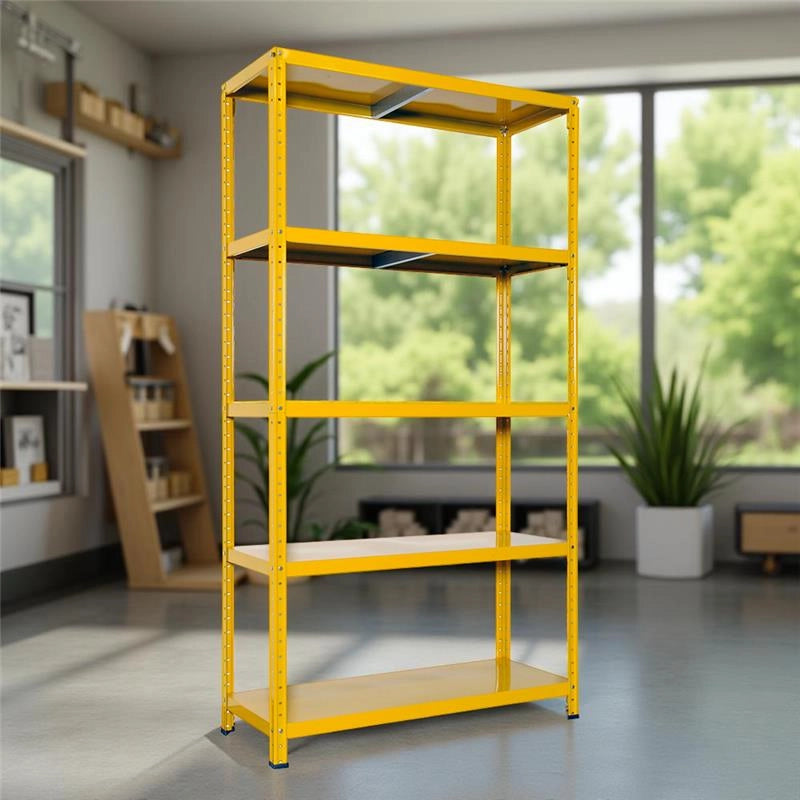 SCAFFALE IN METALLO GIALLO ETTORE KIT BULLONI 100 X 40 X H 187 CM 5 RIPIANI