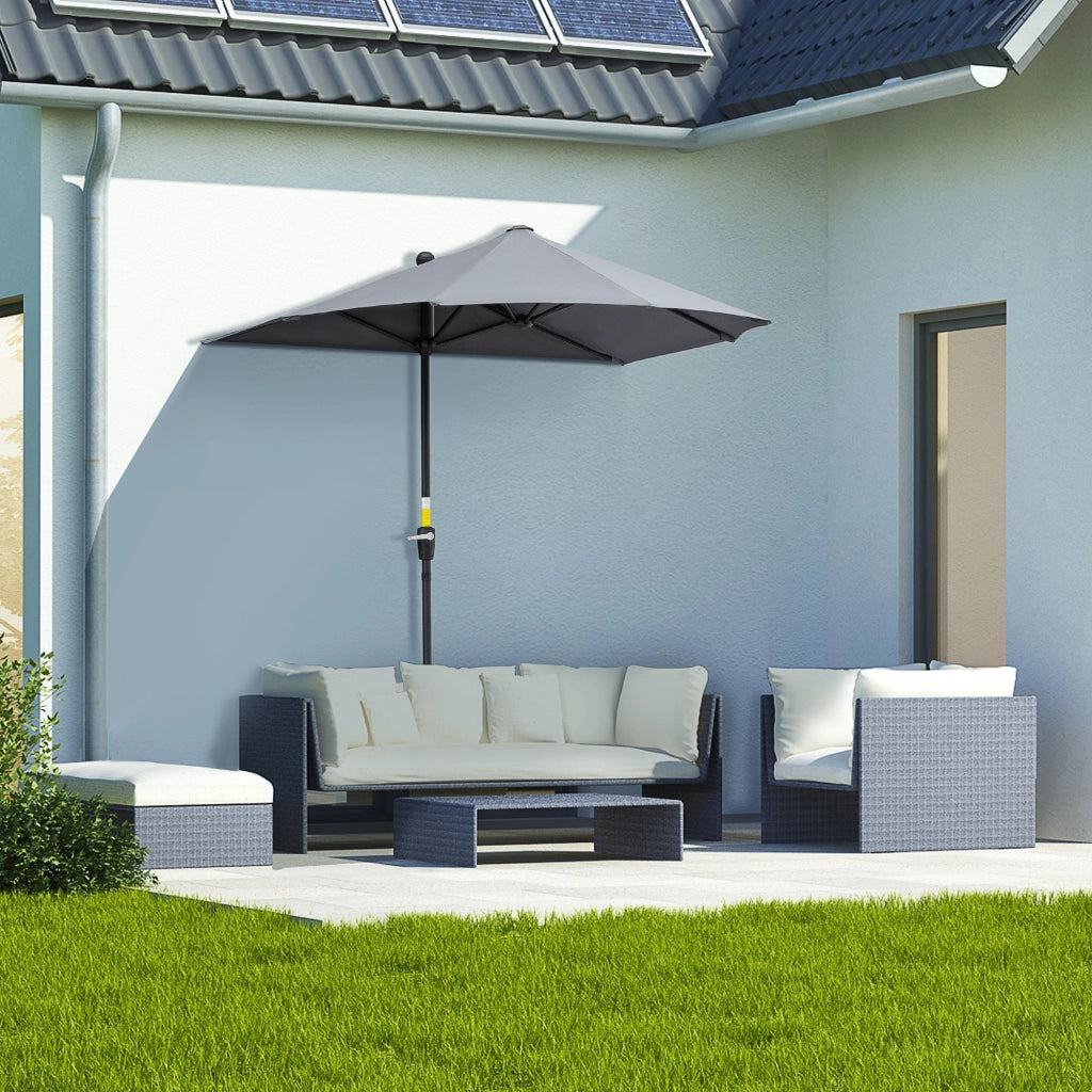 Sonnenschirm Halbrund ¨C zephmum ¨C Grigio Scuro 190x200 cm