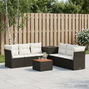 Set di divani 8 pz Nero e Bianco Crema 3448267