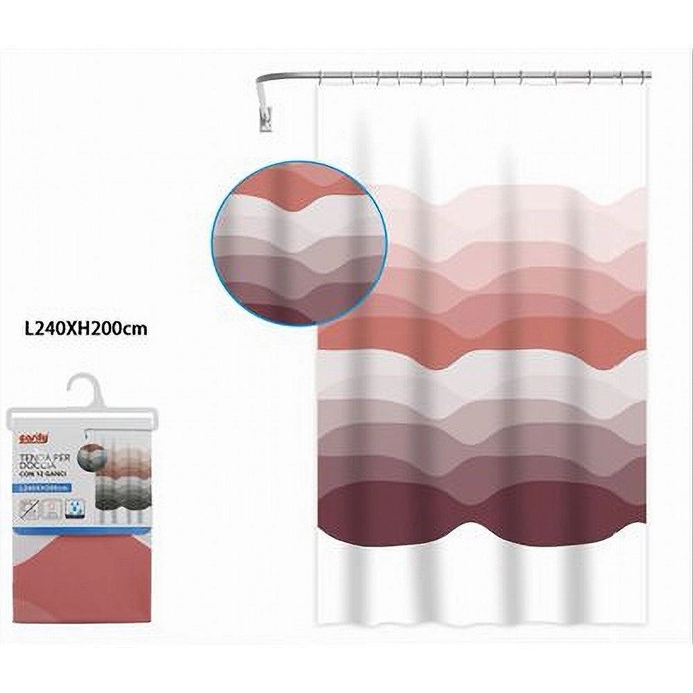 Trade Shop - Tenda Per Doccia Vasca Bagno Con 12 Ganci Gradazioni Di Colore 240 X 200cm 87574 -