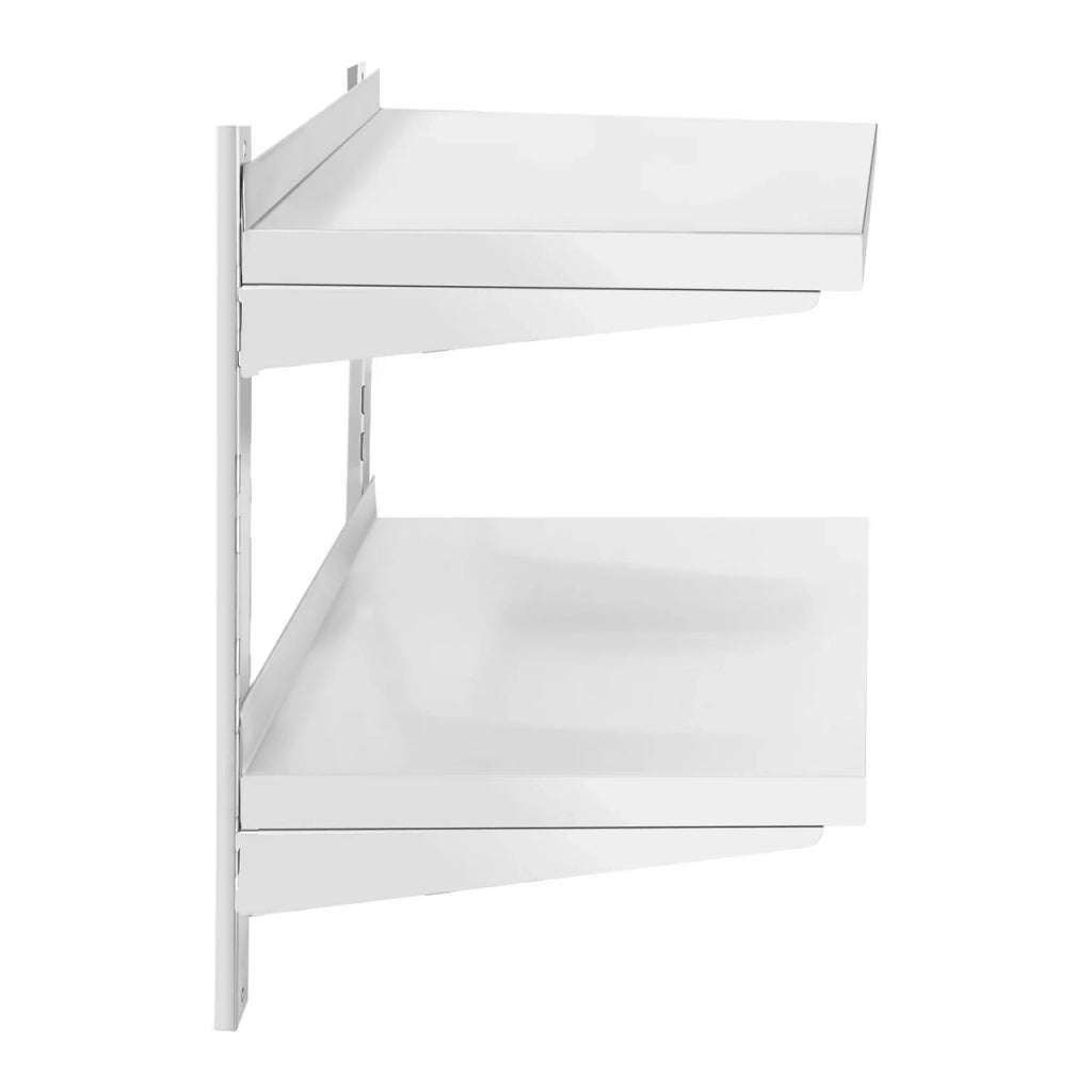 Mensola da parete professionale in acciaio inox - 2 ripiani - 40 x 80 cm 14_0001559