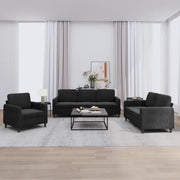 Set di Divani 3 pz Nero in Vellutocod mxl 104171