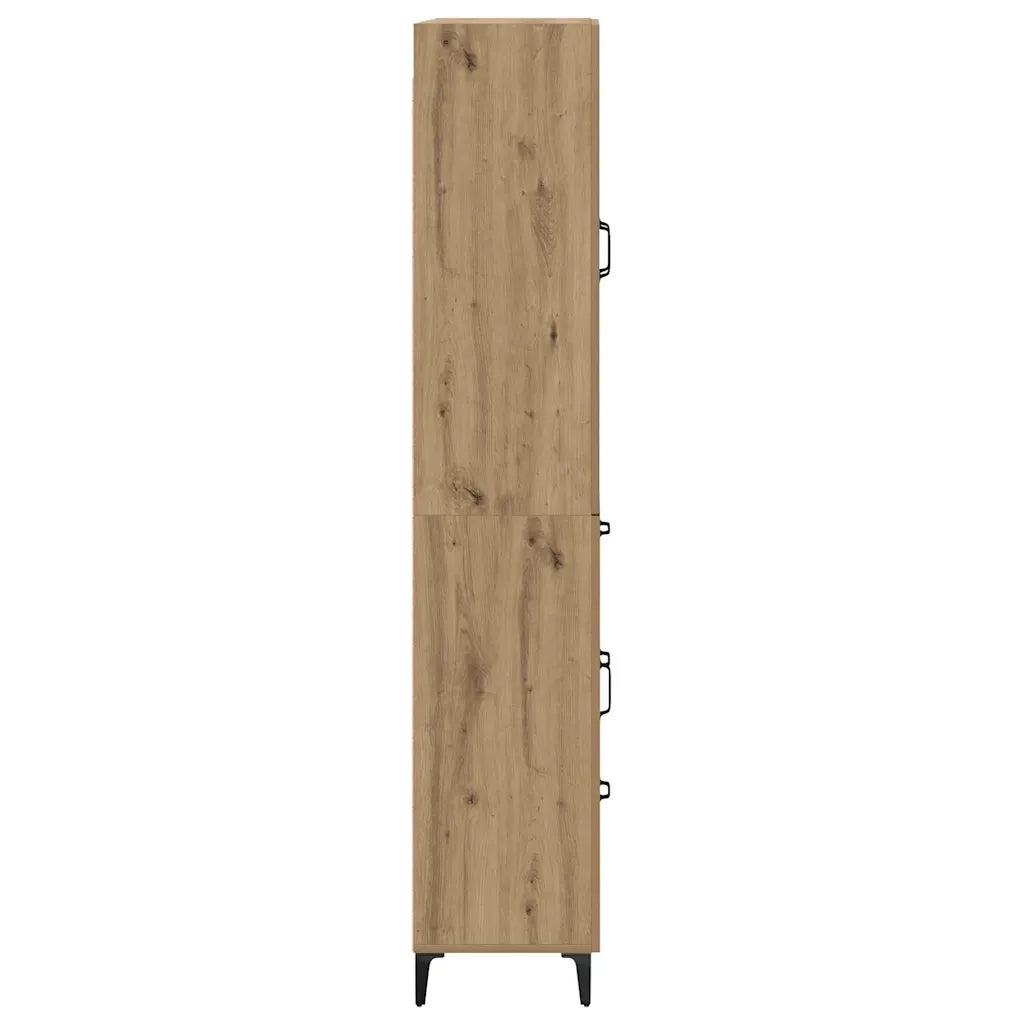 Credenza con Cassetto-Buffet-Armadio da cucina Rovere artigianale 69,5 x 34 x 180 cm 303617