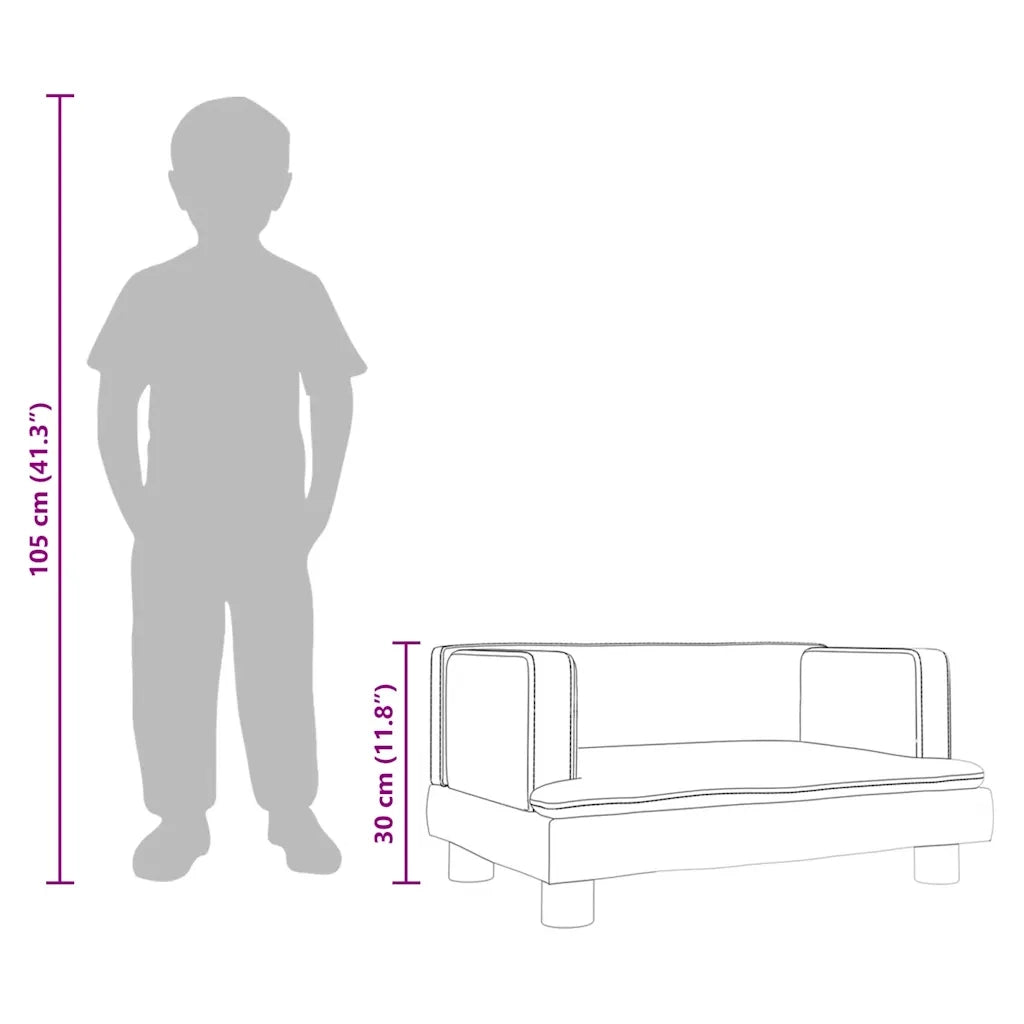 Divano | Divano da soggiorno | Sofa per Bambini Marrone 60x40x30 cm in Velluto