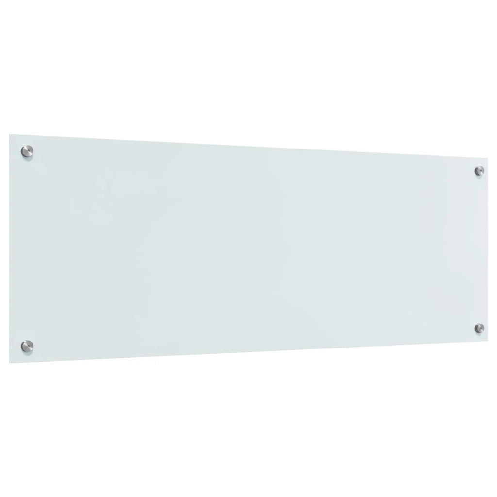 Paraschizzi da cucina moderno ed elegante 110 x 40 cm resistente al calore finitura in vetro bianco chic 02_0058471