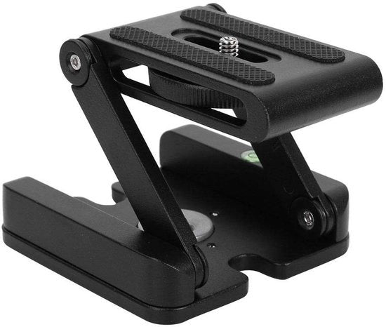 Stativo a forma di Z con inclinazione - Lega di alluminio - Ripiegabile - Massima carico 3kg - 180° di inclinazione - 360° di regolazione orizzontale - Supporto per fotocamera