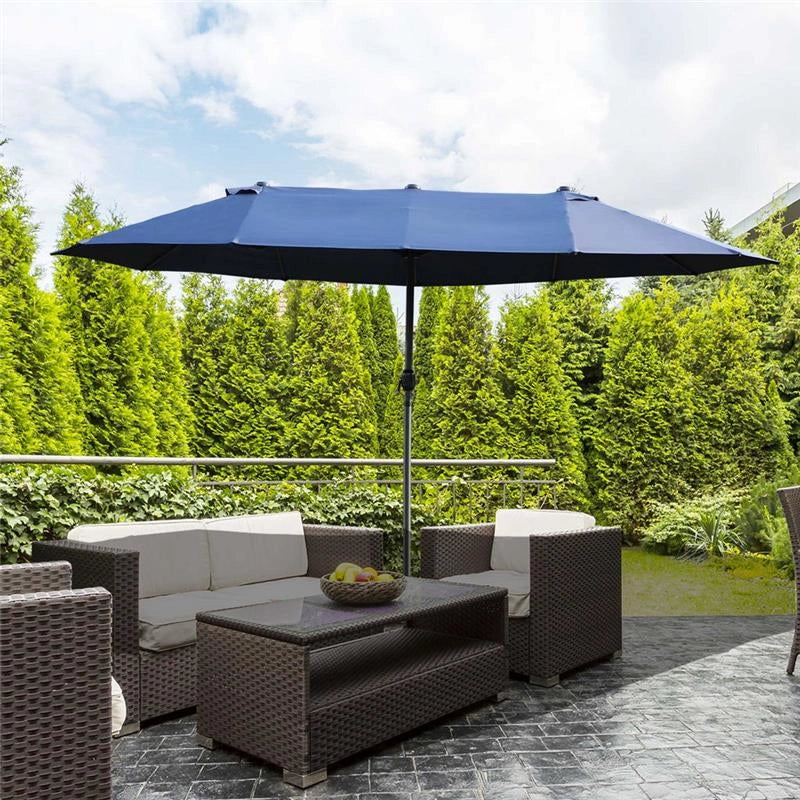 OMBRELLONE DOPPIO TETTUCCIO DA ESTERNO 460 X 270 X 240 BLU