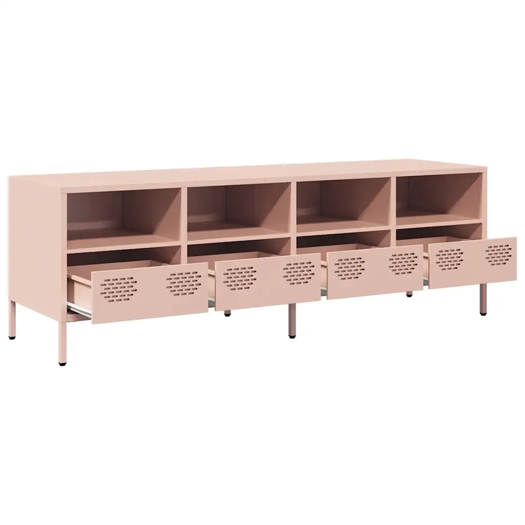 Mobile TV Rosa 135x39x43,5 cm in Acciaio Laminato a Freddo 851329