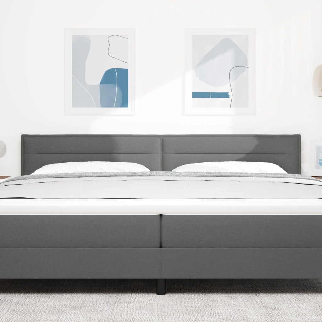 Testiera LED Design Linee Grigio Scuro 200 cm Tessuto