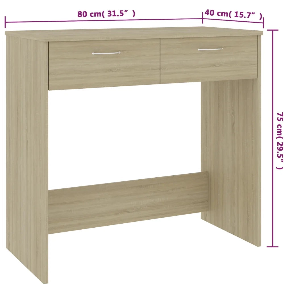 Scrivania-Scrivanie per ufficio e studio-Scrittoio Rovere Sonoma 80x40x75 cm in Legno Multistrato