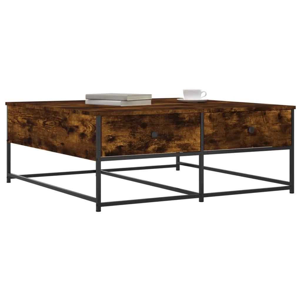 Tavolino da Salotto Rovere Fumo 100x99x40 cm Legno Multistrato