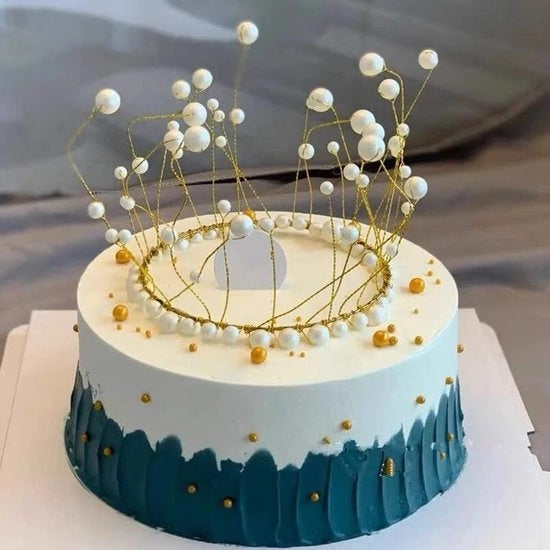 Decorazione per torta - Corona dorata - 13cm di diametro