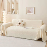 Plaid per divano - disegno versatile - 1 pezzo - crema - 180x340cm