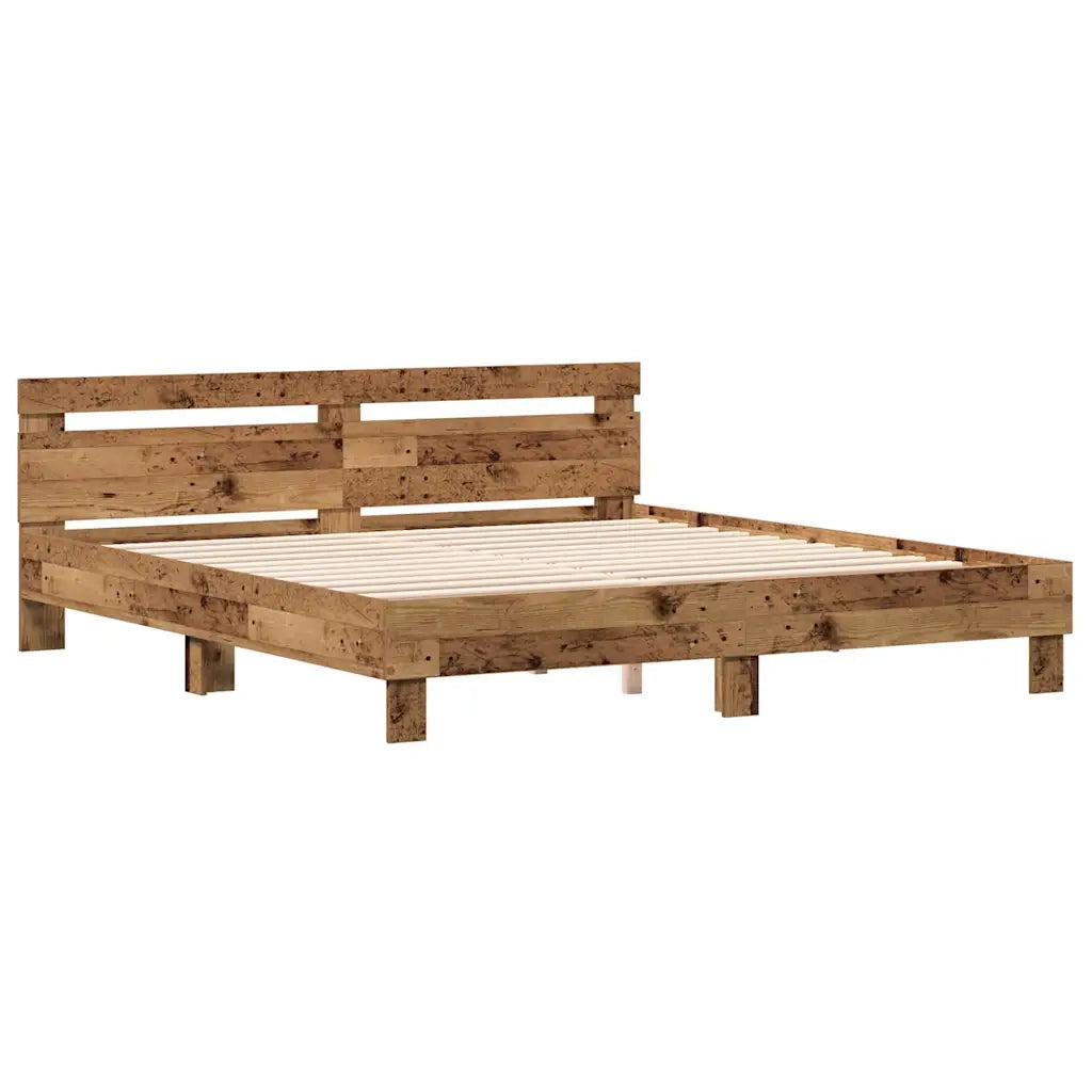 vidaXL Struttura del letto con testiera Legno vecchio 180 x 200 cm