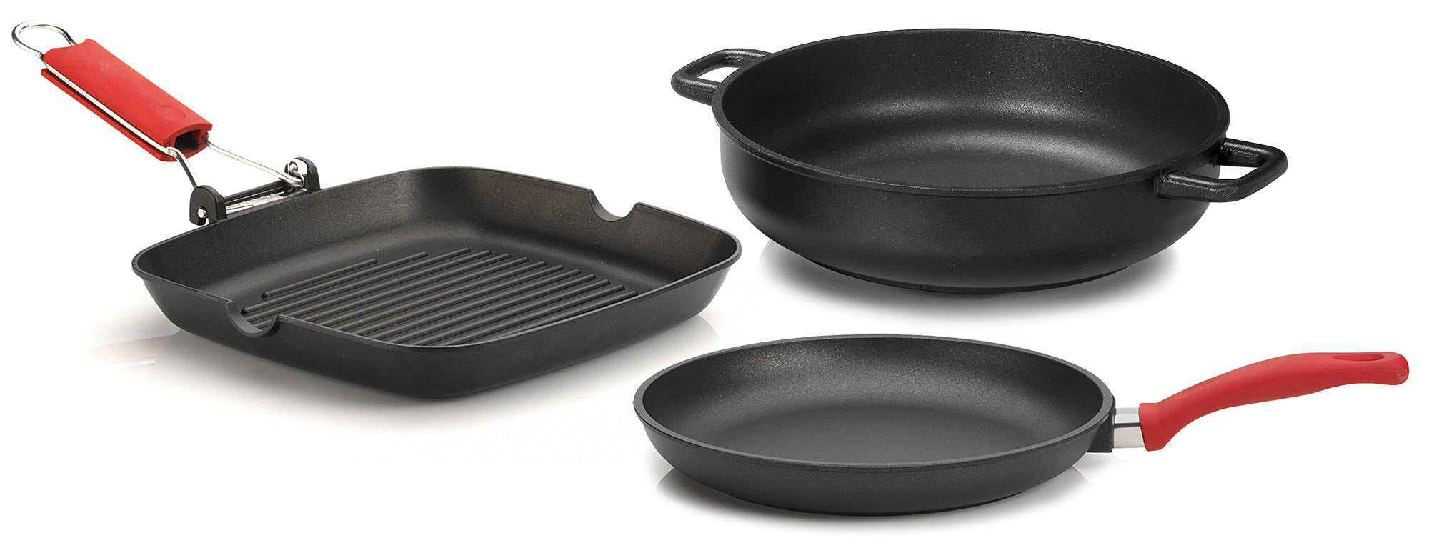 Batteria di Pentole 3 Pezzi in Alluminio Pressofuso Antiaderente Olympia Love