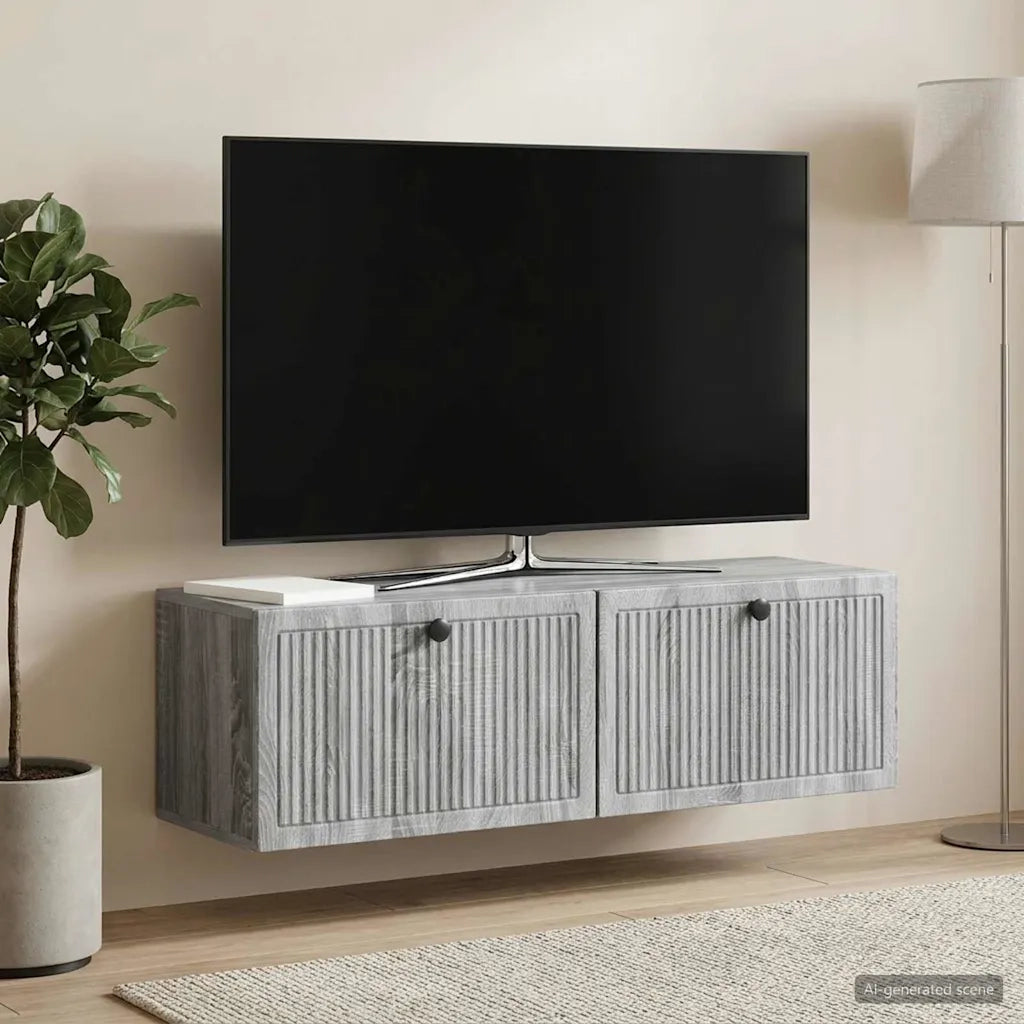 Mobile Porta TV da Muro Grigio Sonoma 98 x 31 x 30 cm 898051