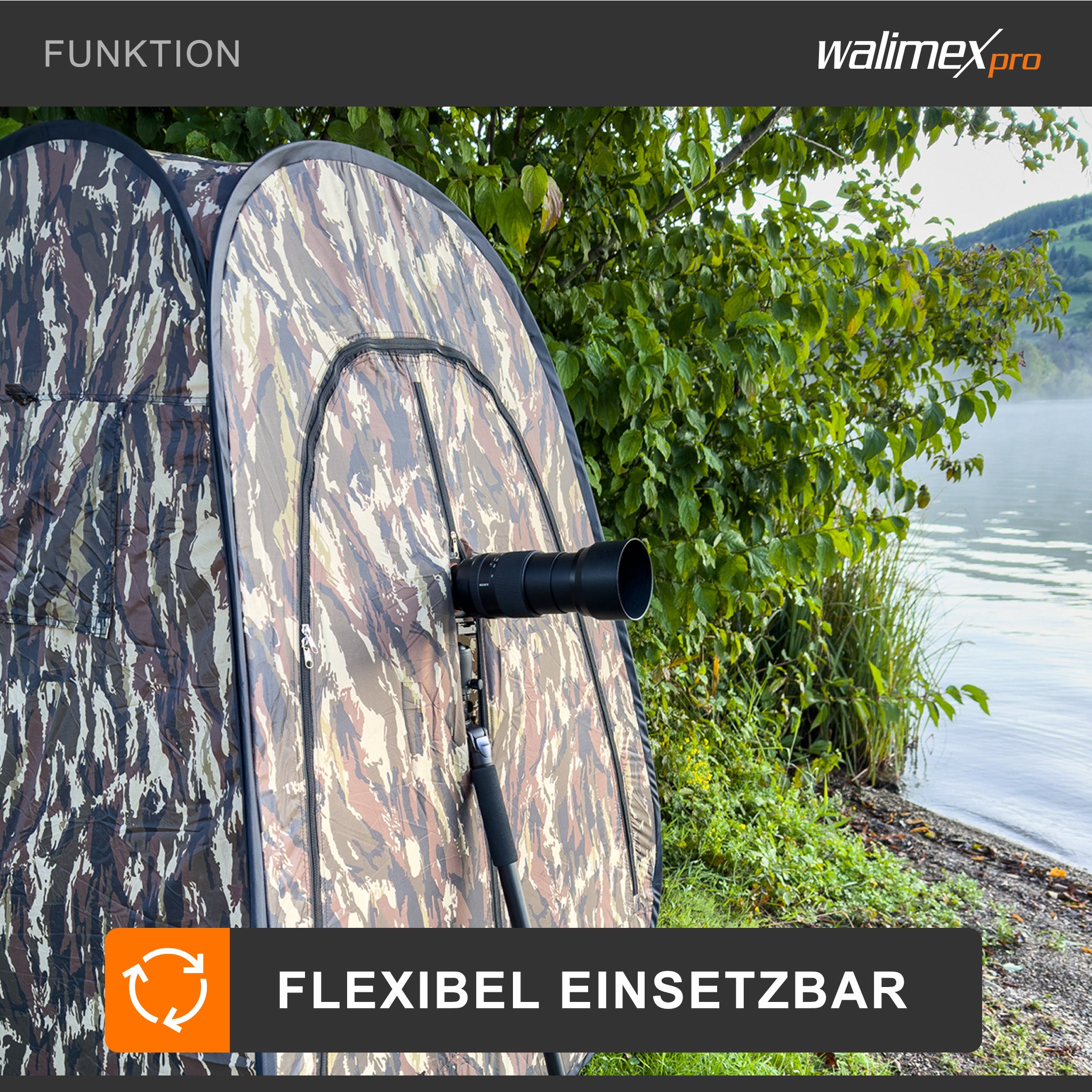 tenda mimetica pop-up per fotografia naturalistica e osservazione della fauna - 1100 x 1100 x 1400 mm - Rapido da montare e smontare con finestre laterali e borsa di trasporto, tenda