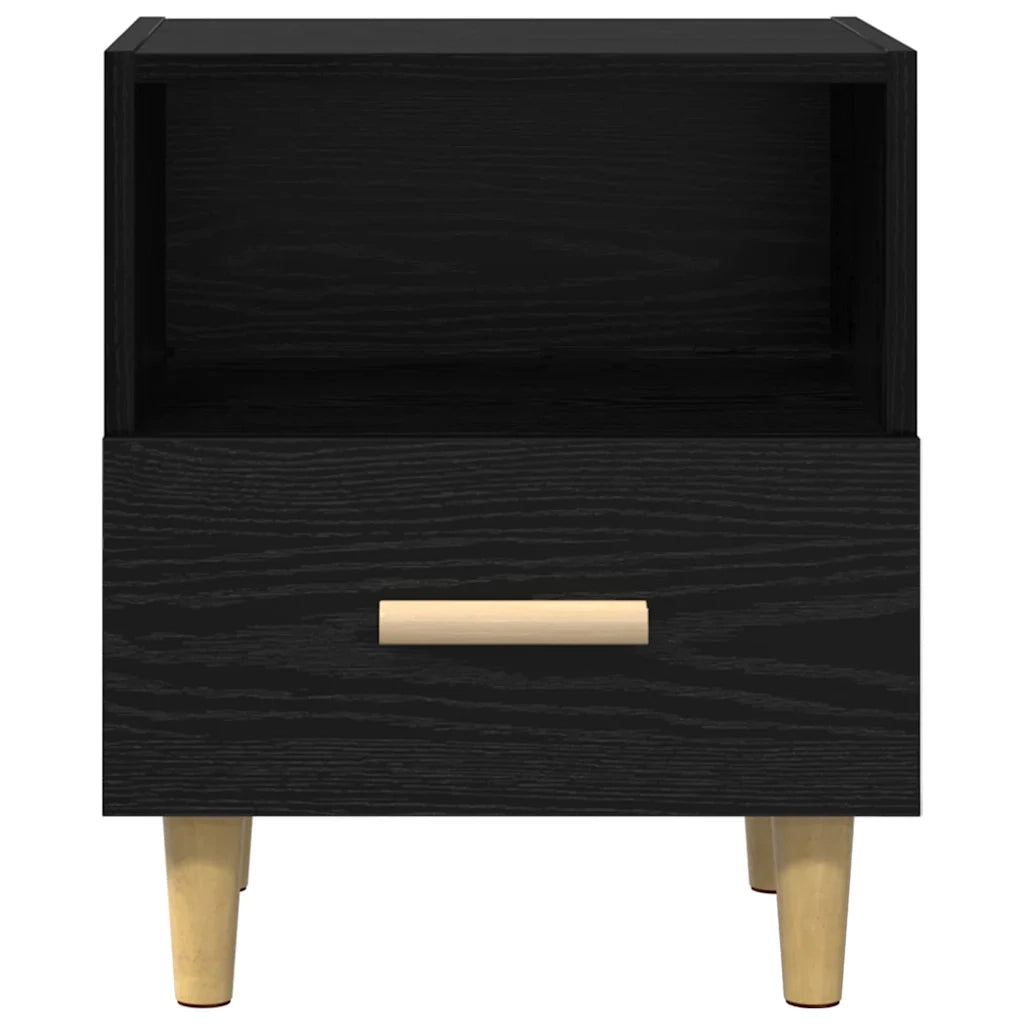 Armadio da Notte con cassetto 2 pcs Rovere Nero 40 x 35 x 47 cm 880588