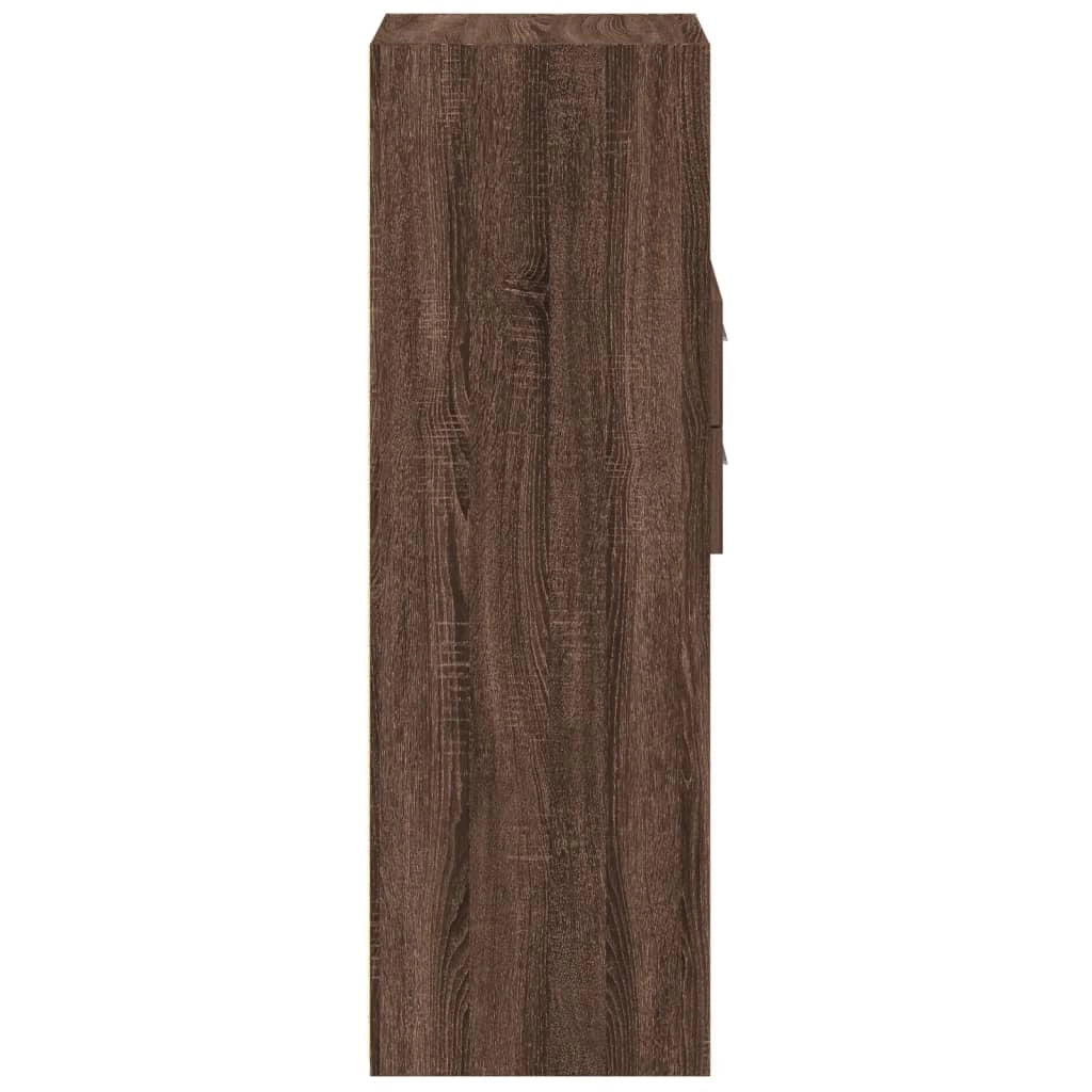 Buffet credenza cassettiera mobiletto mobile contenitore organizer cucina soggiorno salotto alto 45 x 42,5 x 124 cm legno ingegnerizzato marrone 02_0033720