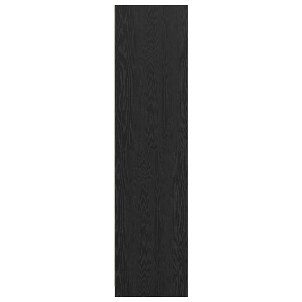 Mobile contenitore moderno e minimalista 100 x 50 x 201 cm con 4 ripiani in legno ingegnerizzato rovere nero 02_0056112