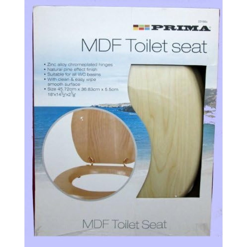 Prima 23166c - sedile wc in mdf, 45 cm, in legno di pino natural