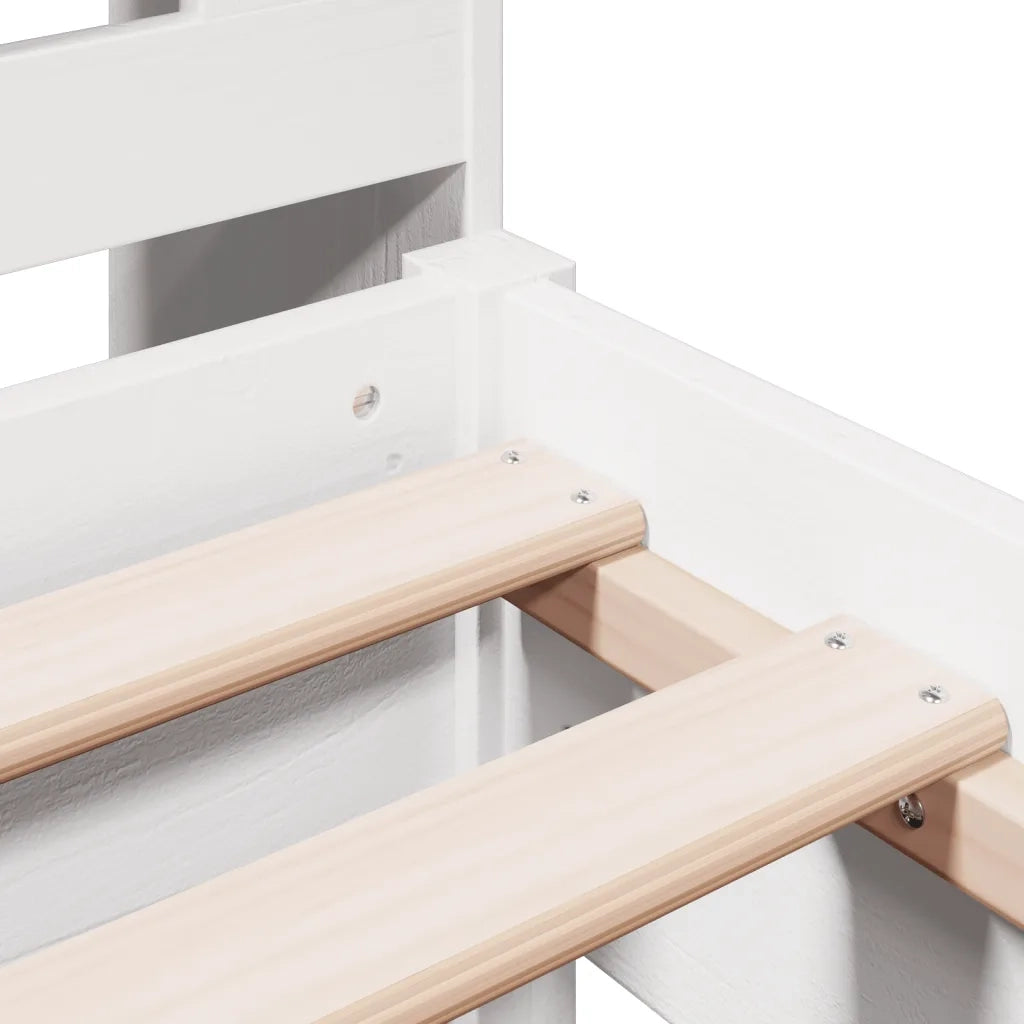 Letto Libreria senza Materasso Bianca 90x200 cm Legno di Pino 3323036