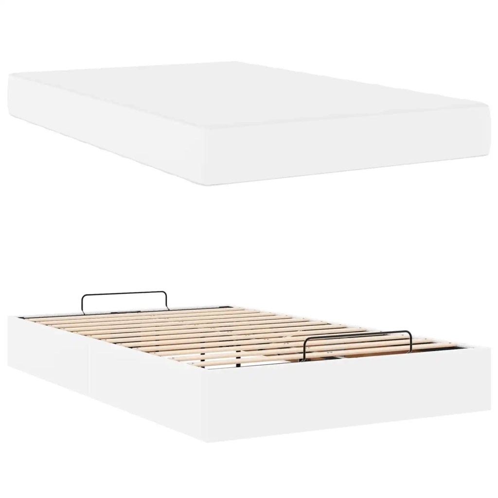 Struttura letto con materasso con materasso 2 pcs Bianco PVC