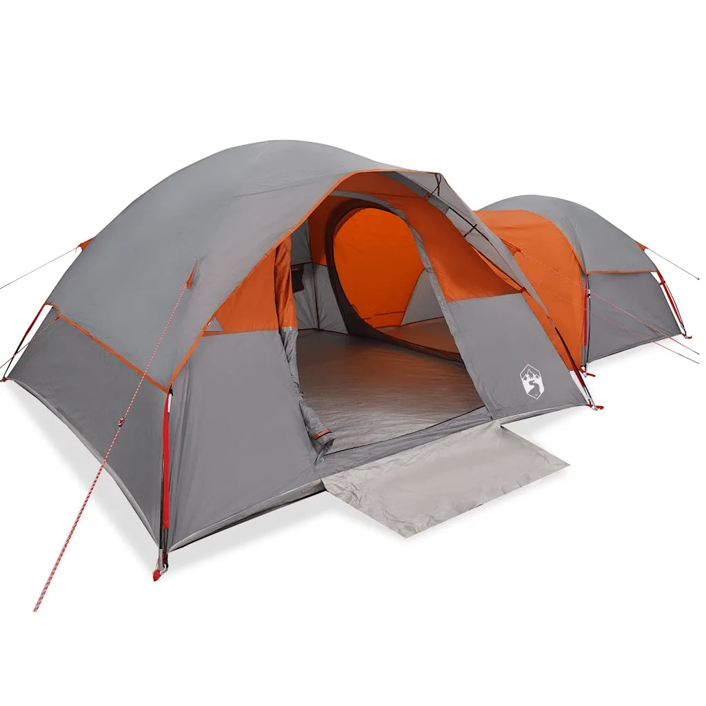Tenda da Campeggio 5 Persone-Tenda per Escursionismo Grigio e Arancione Impermeabile 244494