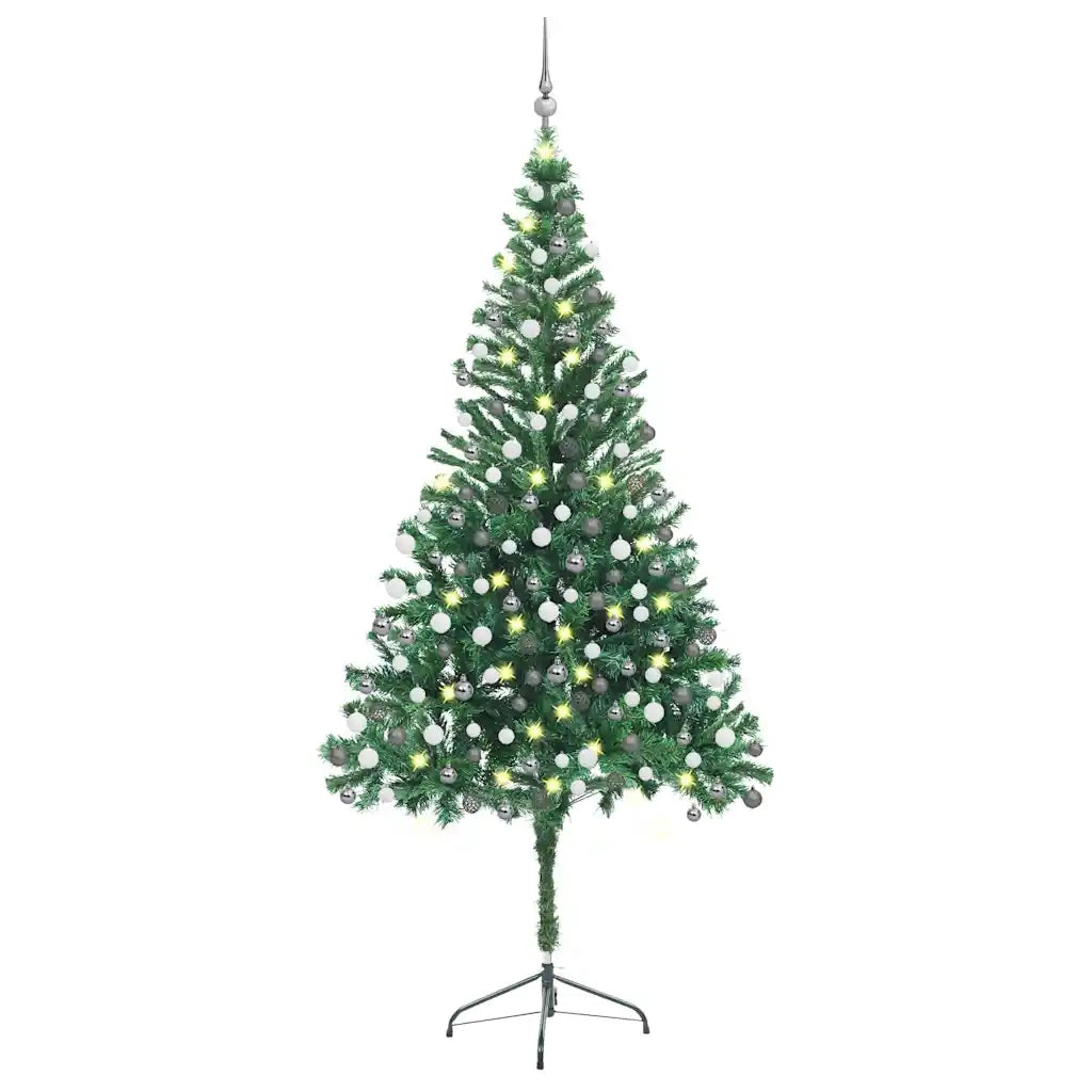 Set Albero Natale Artificiale con LED e Palline 210 cm 910 Rami  cod mxl 6940