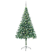 Set Albero Natale Artificiale con LED e Palline 210 cm 910 Rami  cod mxl 6940