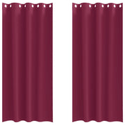Tende Oscuranti | Tende Blackout con Anelli 2 pz Rosso Vino 260 x 140 cm