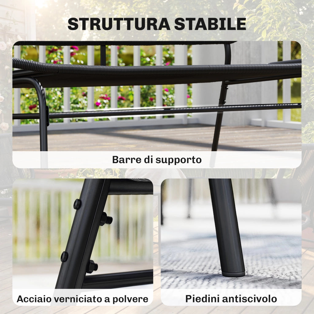 Divano 2 Posti in Rattan ¨C zephmum ¨C Nero